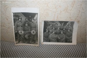 Фотографии 2 шт. 1943 год группа танкистов г. Горький