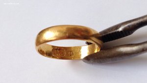 Кольцо обручальное ЧЕРВОННОЕ ЗОЛОТО 92-й пробы,Россия 1890г.