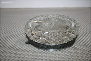 Пепельница серебро 875 проба хрусталь