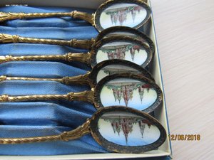 Набор ложек сувенирных эмаль Москва Росювелирторг