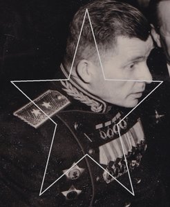 ГСТ С.В.Ильюшин,артист Н.П.Охлопков и ГСС А.И.Покрышкин.