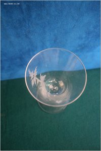 Фужер старинный стекло травление сюжет птицы деревья