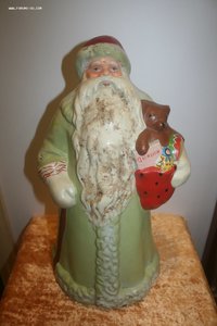 Дед Мороз папье маше ручная роспись 42,5 см