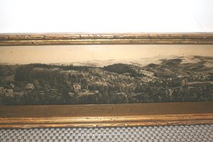 Картина гравюра Виды Крыма Кавказа? рама дерево позолота