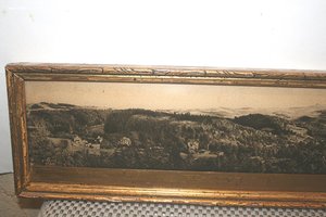 Картина гравюра Виды Крыма Кавказа? рама дерево позолота