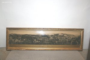 Картина гравюра Виды Крыма Кавказа? рама дерево позолота