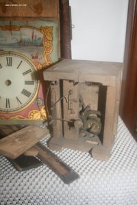 Часы старинные настенные ходики Хмелевский Лодзь в работу