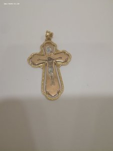 Крест нательный золото 56 проба эмали Царская Россия