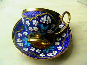 Чайная пара, серебро эмали