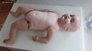 Кукла антикварная папье маше 50 см