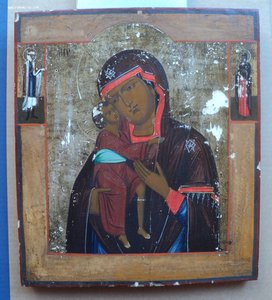 Феодоровская икона Божией Матери. На полях Св. Борис и Мария