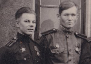 Ефрейтор-курсант - кавалер Славы и БКЗ со товарищи.