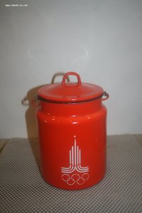 Бидон эмалированный Олимпиада 80 СССР винтаж