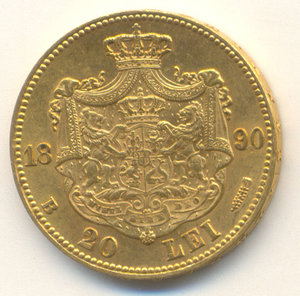 Румыния 20 лей 1890 год.