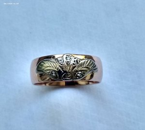 Кольцо с бриллиантами, золото 585, вес 8 гр