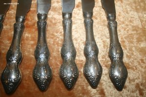 Набор ножей 6 шт. мельхиор серебрение нерж. сталь