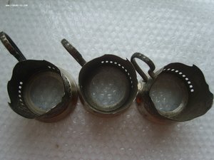 3 Подстаканника Космос.МНЦ3р.50к. с чернением.