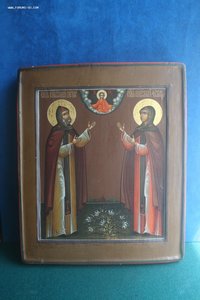 Икона Святые Петр и Феврония ковчег кон.20 в.