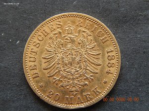 20 марок 1884 г. - А - Пруссия.