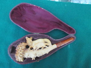 Трубка Лиса с лисенком 19 век