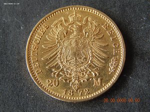 20 марок 1872 г. - А - Пруссия .