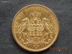 20 марок 1878 г. - J - Гамбург.