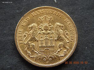 20 марок 1894 г. - J - Гамбург.