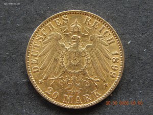 20 марок 1899 г. - J - Гамбург.