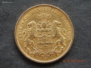 20 марок 1899 г. - J - Гамбург.