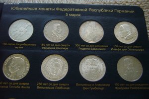 Альбом монеты ФРГ - 5+10 марок и прочее