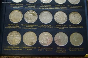 Альбом монеты ФРГ - 5+10 марок и прочее