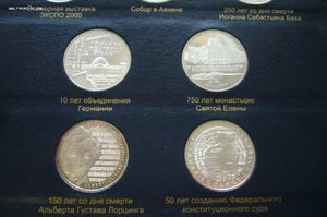 Альбом монеты ФРГ - 5+10 марок и прочее