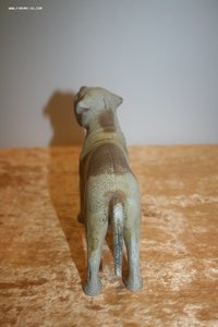 Игрушка детская собака Бульдог прессованная резина старинная
