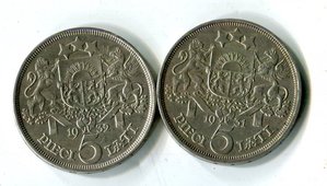 Латвия.5 лат.1931.1932