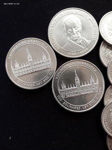 Венесуэла 2 и 1 боливары серебро 8 и 12 шт. шт.блеск 1960-65