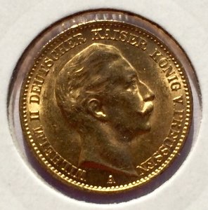 20 марок 1912 года. Золото. Вильгельм.
