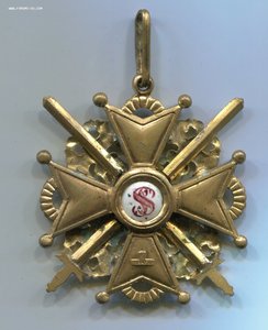 Орден Св. Станислава с мечами 2 степени. Эдуард. Бронза.