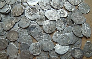 Чешуя 216 серебряных копеек периода 3-х царей Сохран XF-AU