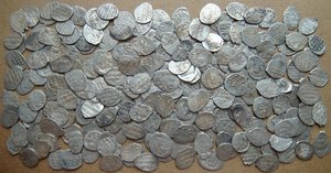 Чешуя 216 серебряных копеек периода 3-х царей Сохран XF-AU