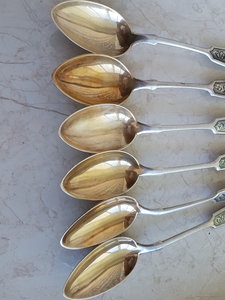 Набор ложек. Кубачи. Чернь, позолота.