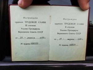 Комплект на одного Трудовая Слава 1, 2, 3 ст.
