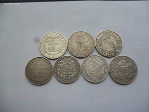 Германия .Талеры, 7 шт. 1834,54,55,56,58,62,70 годов.