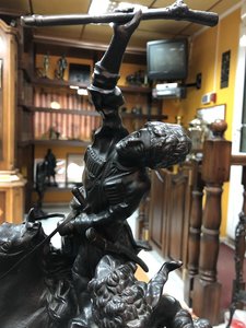 "Джигитовка лезгин" 1958 г. КМЗ. Кабинетная фигура.