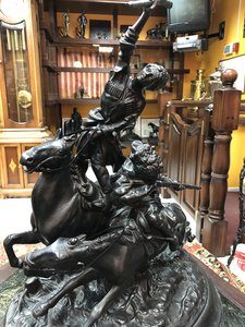 "Джигитовка лезгин" 1958 г. КМЗ. Кабинетная фигура.