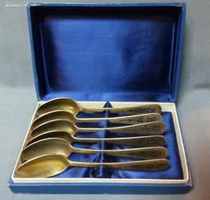 Набор чайных ложек. Серебро 875 пр.