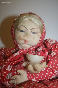 Кукла баба на чайник ткань СССР винтаж большая
