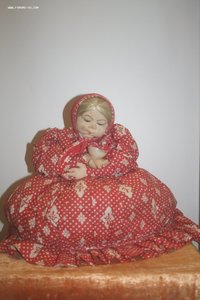 Кукла баба на чайник ткань СССР винтаж большая