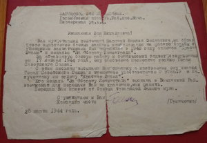 Грамота ГСС,посмертно,летчик истребитель,таран.