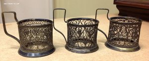 3 подстаканника со сканью