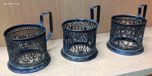 3 подстаканника со сканью